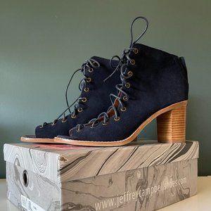 Jeffrey Campbell Cors Suede Lace Up Ankle Heels